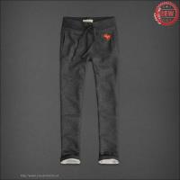 heren abercrombie and fitch elastisch sweatpants moose logo grijs oranje Originele Sale jkick366